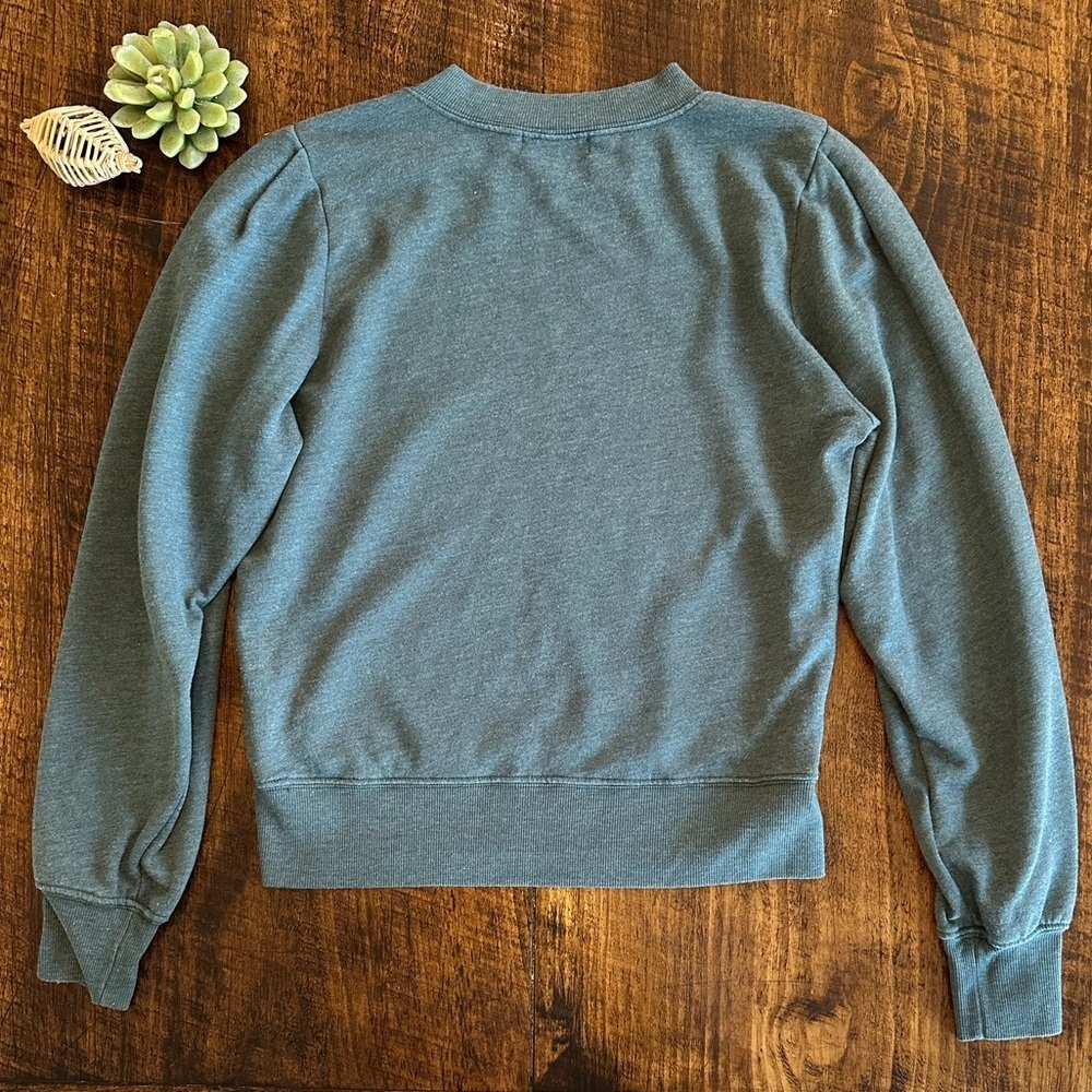 Michael Stars | Kehlani Puff Sleeve Crewneck Sweatshirt, Size M - Picture 2 of 7